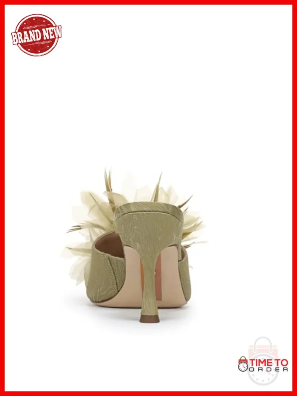 Embellished Mule Heeled Sandal Slip On Kitten Heel Dress Shoe